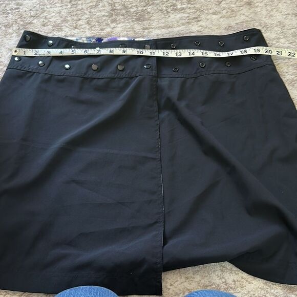 HDE  Reversible Wrap Skirt Swim Coverup Black/Blue Floral Large - Picture 8 of 10